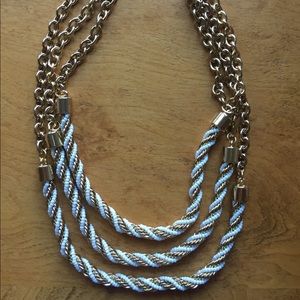 BCBGMAXAZRIA Statement Necklace Gold Robe Beaded